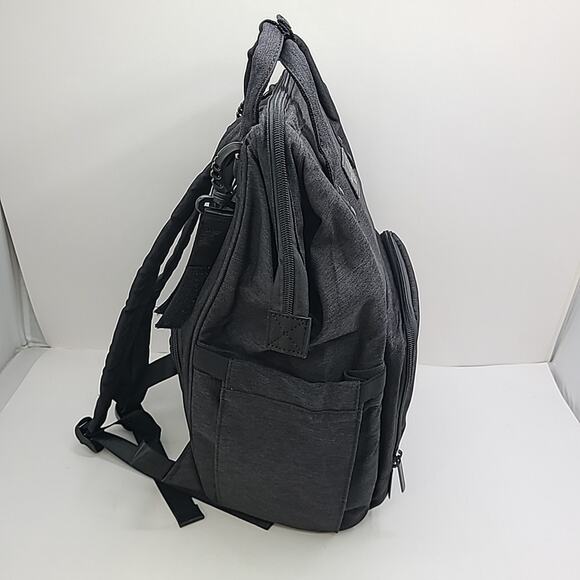 Delaney Lane Durable Stylish Baby Travel Diaper Bag Backpack Black Charcoal 16" - Picture 4 of 6